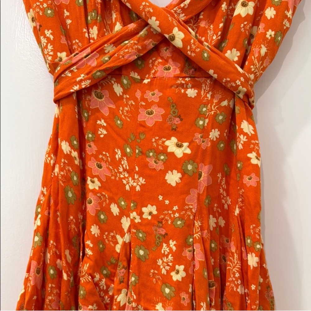 Free People Floral Orange Dress - Picture 9 of 12